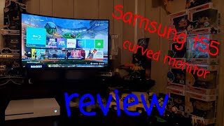 Samsung t55 curved monitor unboxing assembly and setup [upl. by Gerty461]