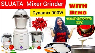 Sujata Dynamix Mixer Grinder 900Watts l Full Details amp Demoहिन्दी मेंReview amp Unboxing After 6Month [upl. by Etnud]