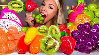 ASMR CANDIED ORANGE STRAWBERRIES GRAPE KIWI CANDIED SWEET PEPPERS DRAGON FRUIT CANDY MUKBANG 먹방 [upl. by Kenny]