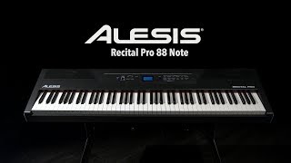 Alesis Recital Pro 88 Note Digital Piano  Gear4music demo [upl. by Kipper]