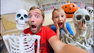 Father amp Son BUILD A HAUNTED SKATEPARK [upl. by Nnyltak118]