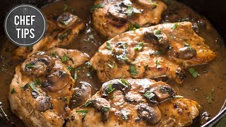 Chicken Marsala Recipe  Chef Tips [upl. by Anoj]