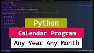 Python Example Program Display Calendar of Any Month of Any Year [upl. by Duky]