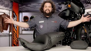 Mustang LowDown Touring Seat for Harley Review at RevZillacom [upl. by Nilrev]