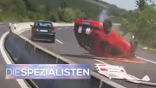 Raser verursacht Unfall Auto rast durch Autobahnabsperrung  Die Spezialisten  SAT1 [upl. by Lahcar]