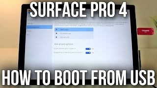 Microsoft Surface Pro 4  How To Boot From USB Media [upl. by Natsyrk851]