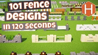 101 Fence Designs in 260 Seconds Minecraft [upl. by Sackey753]