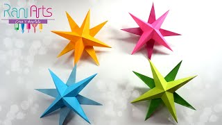 ESTRELLAS 3D de PAPEL Fácil  DIY  3D PAPER STARS easy [upl. by Herwick]