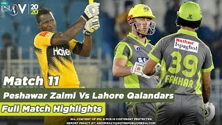 Lahore Qalandars Vs Peshawar Zalmi  Full Match Highlights  Match 11  HBL PSL 5  2020MB1 [upl. by Roxane]