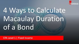 CFA Level 1  Fixed Income 4 Ways to Calculate Macaulay Duration of a Bond [upl. by Derwin]