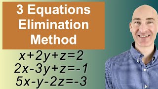 Solving Systems of 3 Equations Elimination [upl. by Jerrilyn]