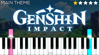 Genshin Impact Main Theme  EASY Piano Tutorial [upl. by End]