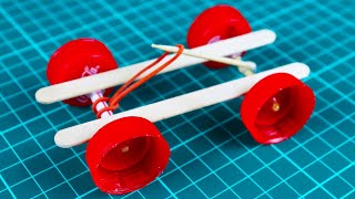 How To Make a Mini Rubber Band Car SIMPLE CAR TOY [upl. by Rosana817]