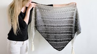 TRIANGLE CROCHET SHAWL FOR BEGINNERS WORKED BOTTOMUP [upl. by Nolly373]