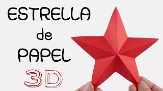 ⭐ESTRELLA de PAPEL⭐ 3D PAPER STAR  DIY [upl. by Abihsat]