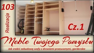 Jak zrobić zabudowę szafy z drzwiami przesuwnymi garderoba Poziomice Sola  a wardrobe [upl. by Ettenig186]