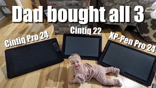 Tablet Showdown Cintiq Pro 24 vs XPPen Pro 24 vs Cintiq 22 [upl. by Angelita439]