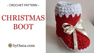 Crochet Christmas boot [upl. by Hanid810]