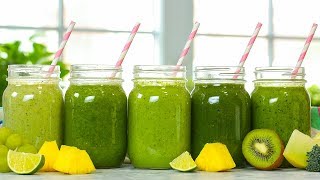 5 Healthy Green Smoothie Recipes [upl. by Odlanra]