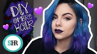 How To DIY OMBRE HAIR in Blue amp Purple [upl. by Ruffo748]