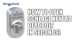 How to Open Schlage Keypad Deadbolt in Seconds  Mr Locksmith™ Video [upl. by Fredella503]