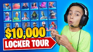 FERRANS 10000 FORTNITE LOCKER TOUR RARE SKINS  Royalty Gaming [upl. by Tutt]