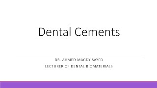 Dental Cements Dental Biomaterials [upl. by Esinek523]