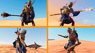 Assassins Creed Origins  All Legendary Melee Weapons in 4K Showcase  Description  ALL DLC [upl. by Earahs]