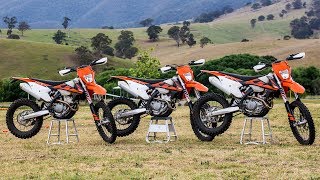 2018 KTM 250 vs 350 vs 500EXCF [upl. by Youngman]