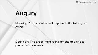 Augury Meaning [upl. by Hernandez760]