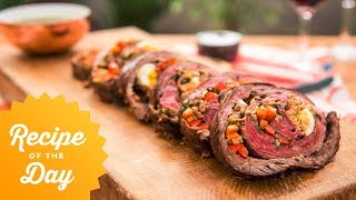 Recipe of the Day Argentine Stuffed Flank Steak Matambre  Food Network [upl. by Blaseio]