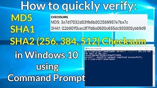 How to quickly verify MD5 SHA1 and SHA2 256 384 512 Checksum in Windows using Command Prompt [upl. by Iccir787]