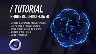 C4D TUTORIAL  Infinite Blooming Flower Cinema 4D [upl. by Staw]