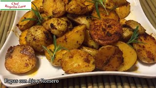 PAPAS AL HORNO CON AJO Y ROMERO DELICIOSA RECETA [upl. by Maurey]