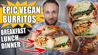 3 HIGH PROTEIN VEGAN BURRITOS  EASY RECIPES 🌱🌯🔥 [upl. by Ingaborg299]