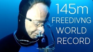 William Winram 145m Freediving World Record VWT [upl. by Ihtraa413]