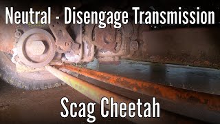 How to disengage the hydrostatic transmission Neutral on SCAG Cheetah lawn mower [upl. by Linskey]