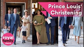 The Royal Family and guests arrive for Prince Louis Christening [upl. by Ennairrek674]