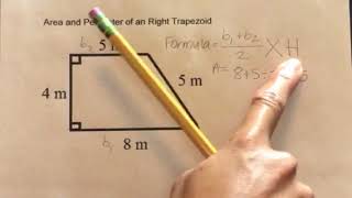 How to find the Area and Perimeter of a Right Trapezoid [upl. by Amsed]