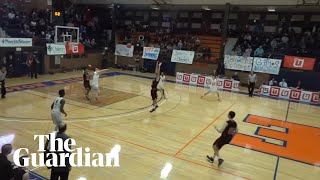 Incredible fullcourt buzzer beater shot wins basketball game [upl. by Iru]