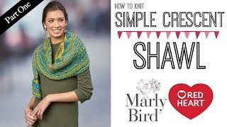 How to Knit Simple Crescent Shawl [upl. by Eitisahc]