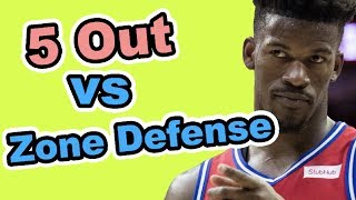 5 Out Basketball Motion Offense vs Zone Defense [upl. by Aninad]