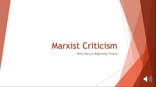 Marxism Criticism [upl. by Supmart]