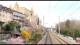 ★ 4K 🇨🇭Tilt train Geneva  Zürich HB cab ride speeds up to 200kmh 032020 Führerstandsmitfahrt [upl. by Aisatna]