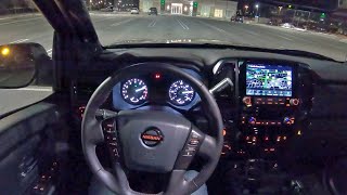 2020 Nissan Titan Pro4X  POV Night Drive Binaural Audio [upl. by Noletta378]