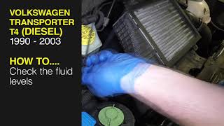 Volkswagen Transporter T4 1990  2003  Fluid level checks [upl. by Ytirahc126]