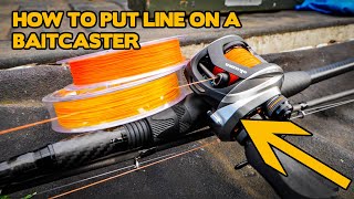 How To Put Line On A BAITCASTER FISHING Reel [upl. by Harac]