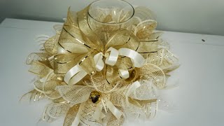 DIY Christmas Gold Centerpiece  Quick and Easy [upl. by Ybur]