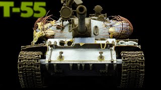 New T55 From Tamiya Gets A Rebar Cage Armor Upgrade 148 Scale [upl. by Innoj]