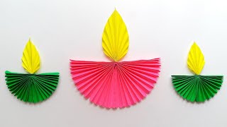 Beautiful Paper Diya Making At Home  diwali decoration ideas  diya making by paper DIY paper diya [upl. by Ennylyak]